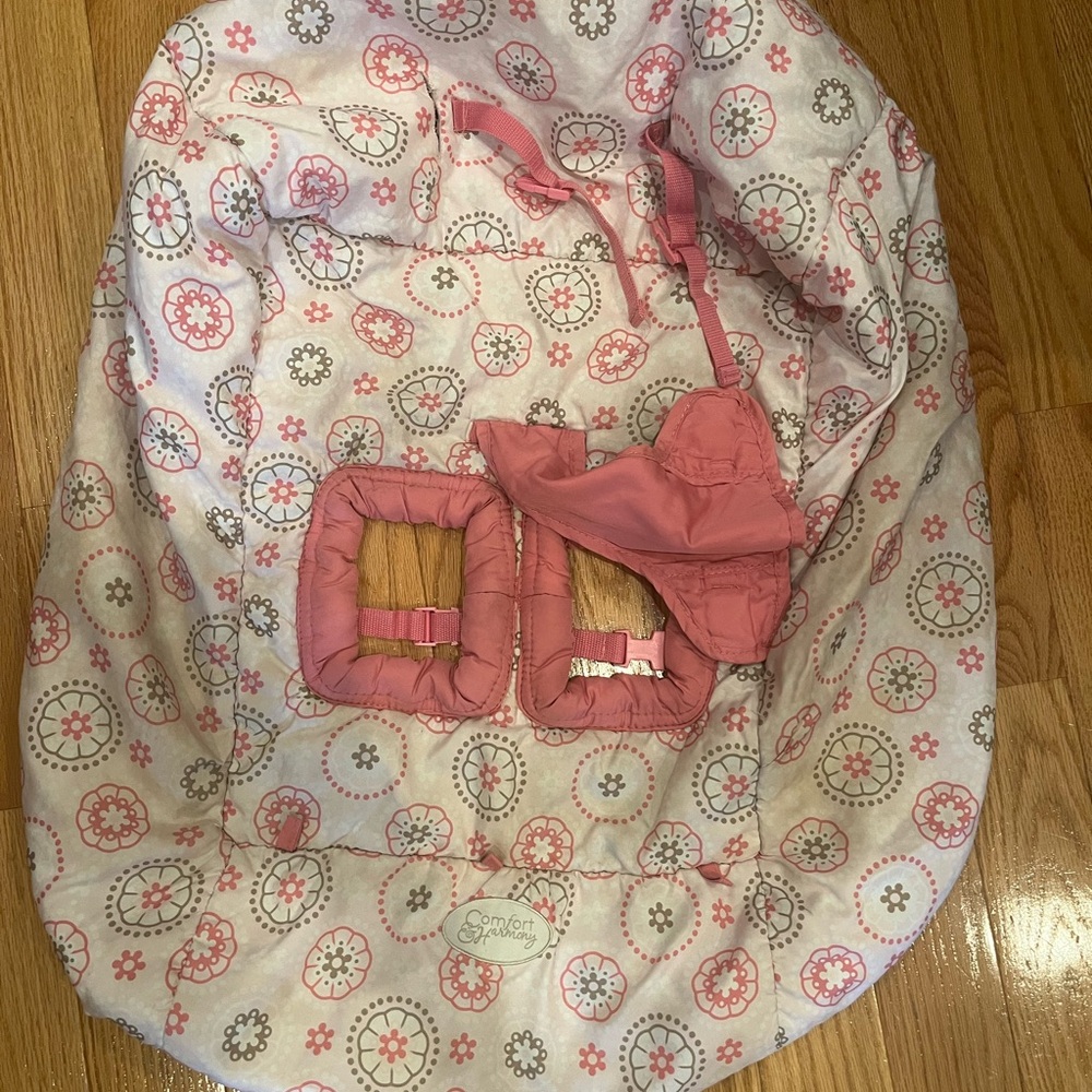 Pink Floral Baby Seat Cover